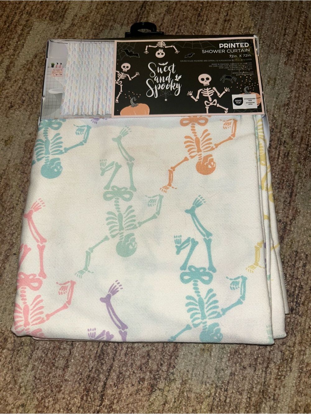 Skeleton Halloween Shower Curtain